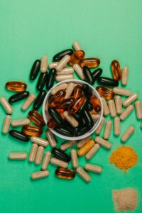 Calming supplements for dogs, including probiotics used to support gut health and the gut–brain axis 